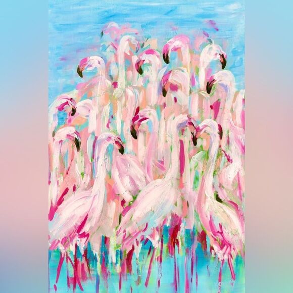 Where Was That? Other - -PRETTY IN PINK FLAMINGOS- Wall Art Print collection Childrens room Decor Gift